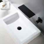 Black Mounted Wall Out of Water Wash Basin - Image 3