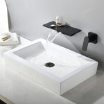 Black Mounted Wall Out of Water Wash Basin