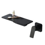 Black Mounted Wall Out of Water Wash Basin - Image 5