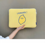 Compatible with Apple, Winter Korean Ins Niche Design Lemon Embroidery Letters IPad Tablet Laptop Bag Storage Bag - Image 5