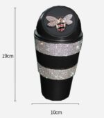 Car Trash Can Creative Swan Diamond Car Multi-function Storage Bucket Car Door Slot Water Cup Storage Bucket - Image 3