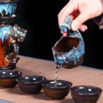 Kiln Stone Mill Lazy Anti-scalding Semi-gilt Silver Tea Set - Image 3