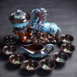 Kiln Stone Mill Lazy Anti-scalding Semi-gilt Silver Tea Set - Image 7