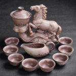Kiln Stone Mill Lazy Anti-scalding Semi-gilt Silver Tea Set - Image 9