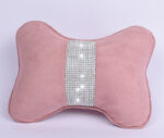 Diamond-Studded Car HeadresNeck Pillow Waist Support Car Interior With Drill Headrest Waist Support Car Supplies Deerskin Velvet Rhinestones - Image 2