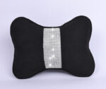 Diamond-Studded Car HeadresNeck Pillow Waist Support Car Interior With Drill Headrest Waist Support Car Supplies Deerskin Velvet Rhinestones - Image 4