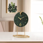 Light Luxury Marble Decoration Clock Home Desktop Clock Ornaments Modern Metal Seat Clock Ornaments Simple Quartz Clocks - Image 5