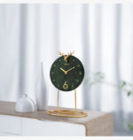 Light Luxury Marble Decoration Clock Home Desktop Clock Ornaments Modern Metal Seat Clock Ornaments Simple Quartz Clocks - Image 3