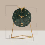 Light Luxury Marble Decoration Clock Home Desktop Clock Ornaments Modern Metal Seat Clock Ornaments Simple Quartz Clocks - Image 2