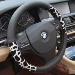 Lady Cute Leopard Print Fashion Leather Steering Wheel Cover, White Inner Ring - Image 3