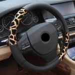 Lady Cute Leopard Print Fashion Leather Steering Wheel Cover, White Inner Ring - Image 5