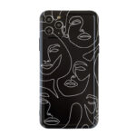 Abstract Black Line Character Phone Case - Image 4