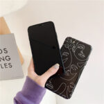 Abstract Black Line Character Phone Case - Image 2