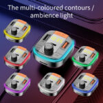 832 Car Mp3 Player Colorful Atmosphere Breathing Light Hands-Free Car Bluetooth Qc3.0 Car Charger - Image 3