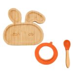 Baby Toddler Bamboo Bowl   Spoon Feeding Cutlery Set Ca - Image 2