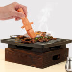Wooden Seat Korean Style Grill Pan Grill Household Smokeless - Image 2
