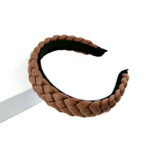 New Net Red Leather Braided Headband  Candy-Colored Braid Hairpin  Pressed Hair Pu Headband For Women - Image 4
