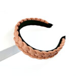 New Net Red Leather Braided Headband  Candy-Colored Braid Hairpin  Pressed Hair Pu Headband For Women - Image 5