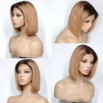 Ladies Medium Long Hair Dyed Black Real Human Hair Wig Set - Image 5