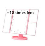 Three-sided Foldable Magnifying Desktop Makeup Mirror With Lamp - Image 8