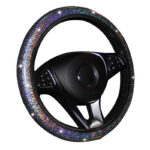 Elastic Band Type Elastic Car Steering Wheel Cover Without Inner Ring Colorful Glitter Sequin Car Grip Cover - Image 3