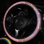Elastic Band Type Elastic Car Steering Wheel Cover Without Inner Ring Colorful Glitter Sequin Car Grip Cover - Image 4