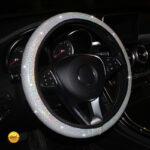Elastic Band Type Elastic Car Steering Wheel Cover Without Inner Ring Colorful Glitter Sequin Car Grip Cover