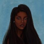 Art Design Graffiti Art Hip Hop African Girl with Black Hair Big Earring with Modern Building Shower Curtain for Bathroom Decor - Image 4