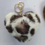 Leopard Print Love Plush Pendant Peach Heart Keychain Car Ornament Accessories Bag Imitation Rex Rabbit Fur Ball - Image 6