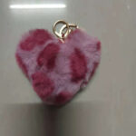 Leopard Print Love Plush Pendant Peach Heart Keychain Car Ornament Accessories Bag Imitation Rex Rabbit Fur Ball - Image 4