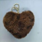 Leopard Print Love Plush Pendant Peach Heart Keychain Car Ornament Accessories Bag Imitation Rex Rabbit Fur Ball - Image 2