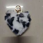 Leopard Print Love Plush Pendant Peach Heart Keychain Car Ornament Accessories Bag Imitation Rex Rabbit Fur Ball - Image 7
