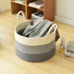 Cotton Rope Storage Basket Cotton Rope Basket, Toys, Sundries, Laundry Storage Basket - Image 5