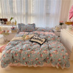 Cotton Lace Three-piece Garden Floral Bed Sheet - Image 5