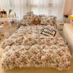 Cotton Lace Three-piece Garden Floral Bed Sheet - Image 3