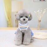 Pet Clothes Dress Cartoon Teddy Schnauzer Pugs Small And Medium-Sized Dogs Color Striped Skirt - Image 3