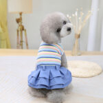Pet Clothes Dress Cartoon Teddy Schnauzer Pugs Small And Medium-Sized Dogs Color Striped Skirt - Image 5
