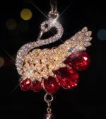 Car Pendant Double-Sided Crystal Swan King Pendant Creative Car Rearview Mirror Pendant - Image 5