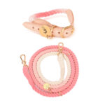 Multifunctional Rainbow Gradient Color Dog Traction Rope Collar Cotton Dog Walking Rope Hand-Woven Rope - Image 6