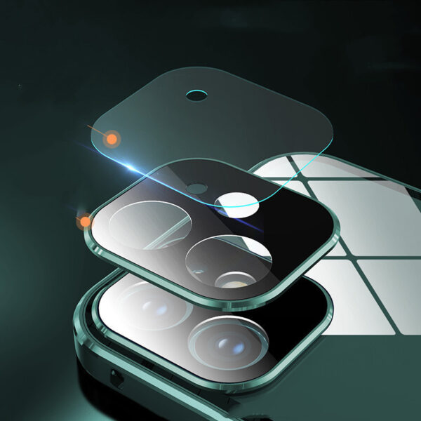 Compatible with Apple, Compatible with Apple , Suitable for IPhone11 double-sided buckle transparent mobile phone case 12promax tempered glass protective cover anti-peeping