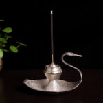 Handmade Silver Swan Copper Incense Holder Line Aroma Diffuser - Image 3