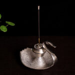 Handmade Silver Swan Copper Incense Holder Line Aroma Diffuser - Image 7