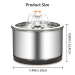 Silver Wing Round All-Steel Flower Pet Water Dispenser - Image 2