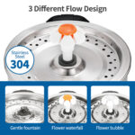 Silver Wing Round All-Steel Flower Pet Water Dispenser - Image 4