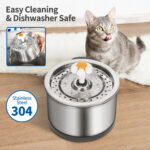 Silver Wing Round All-Steel Flower Pet Water Dispenser - Image 5