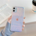 Laser Gradient Colorful Phone Case For  11 12 11 Pro Max XR XS Max X 7 8 Plus 12 Pro SE 2 Hard PC Transparent Stripe Cover - Image 4