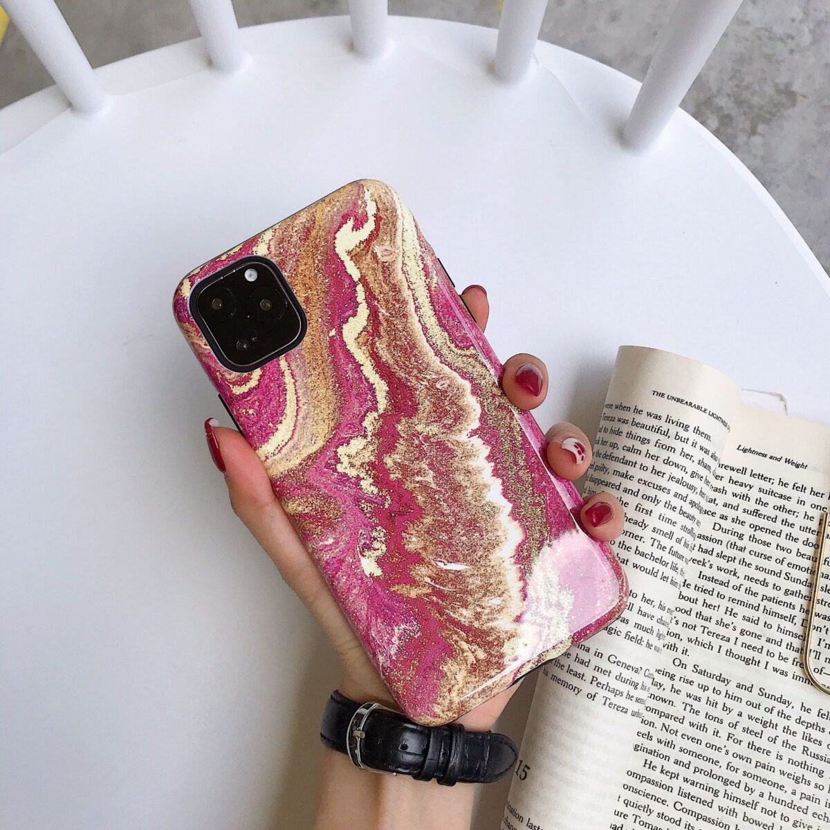 Silicone PC Double Marble Luxury Shell - Image 3