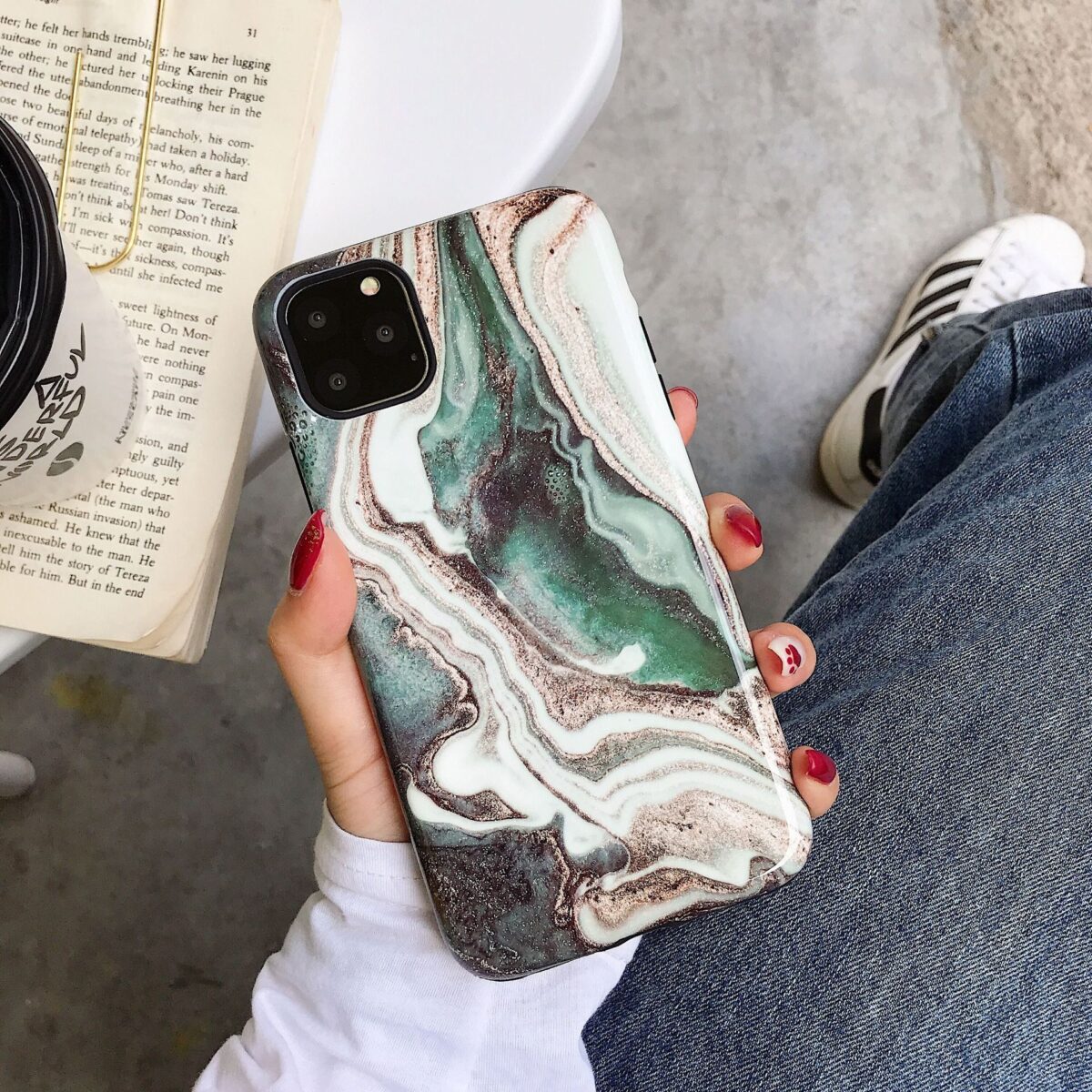 Silicone PC Double Marble Luxury Shell - Image 5