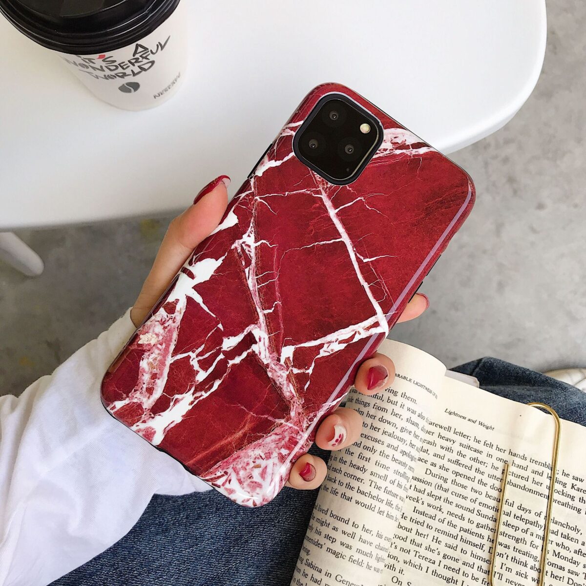 Silicone PC Double Marble Luxury Shell - Image 4