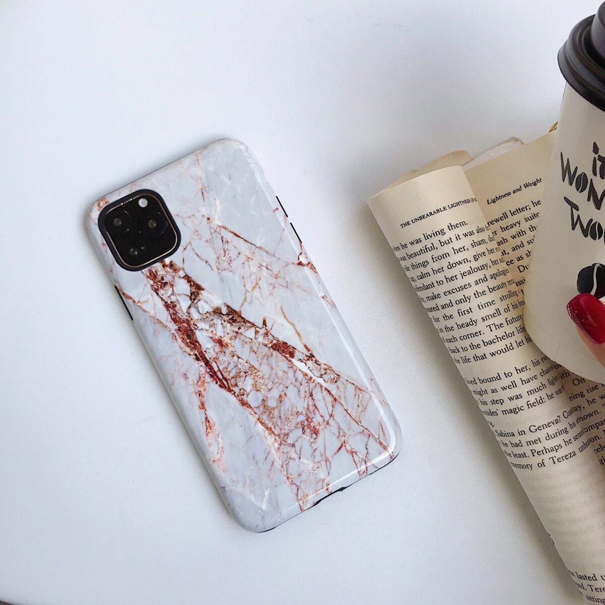 Silicone PC Double Marble Luxury Shell - Image 2